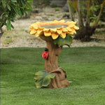 Resin Sunflower Bird Bath Bird Feeder Garden Statue