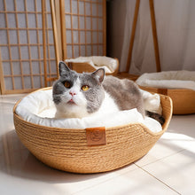 Load image into Gallery viewer, Handwoven Cat Bed With Cushion
