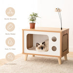 Wooden TV Cat House Cat Scratcher