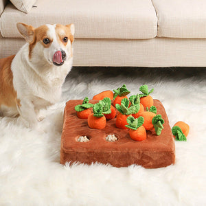 Interactive Carrot Plush Dog Toy