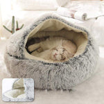 Fluffy Plush Cave Cat Bed