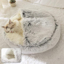 Load image into Gallery viewer, Fluffy Plush Cave Cat Bed

