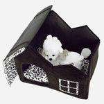 Warm Dog Bed House with Double Roof