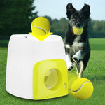 Automatic Tennis Ball Launcher Dog Toy - Interactive Food Dispenser Pet Feeder Fetch Tennis Ball Launcher Food Reward Machine