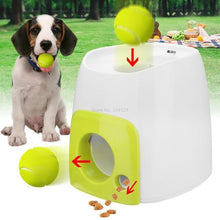 Load image into Gallery viewer, Automatic Tennis Ball Launcher Dog Toy - Interactive Food Dispenser Pet Feeder Fetch Tennis Ball Launcher Food Reward Machine
